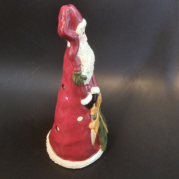 Vintage Santa Claus With Gift Tea Light Christmas Candle Holder Votive - Picture 4 of 7